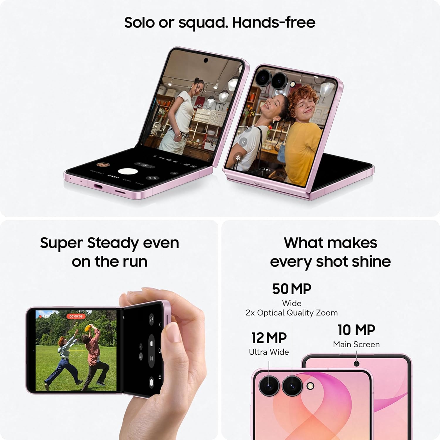 Samsung Galaxy Z Flip8 Cream, 512GB, Hands-free Selfie Camera, Now Brief, Photo Assist, Customizable FlexWindow, 4300 mAh Battery, 12GB RAM, 1 Year Extended Warranty (KSA Version)(Amazon Exclusive) - الصورة 4