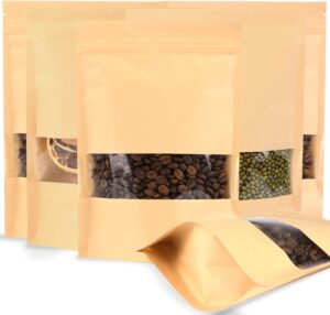 100Pcs Kraft Paper Food Bags with W...