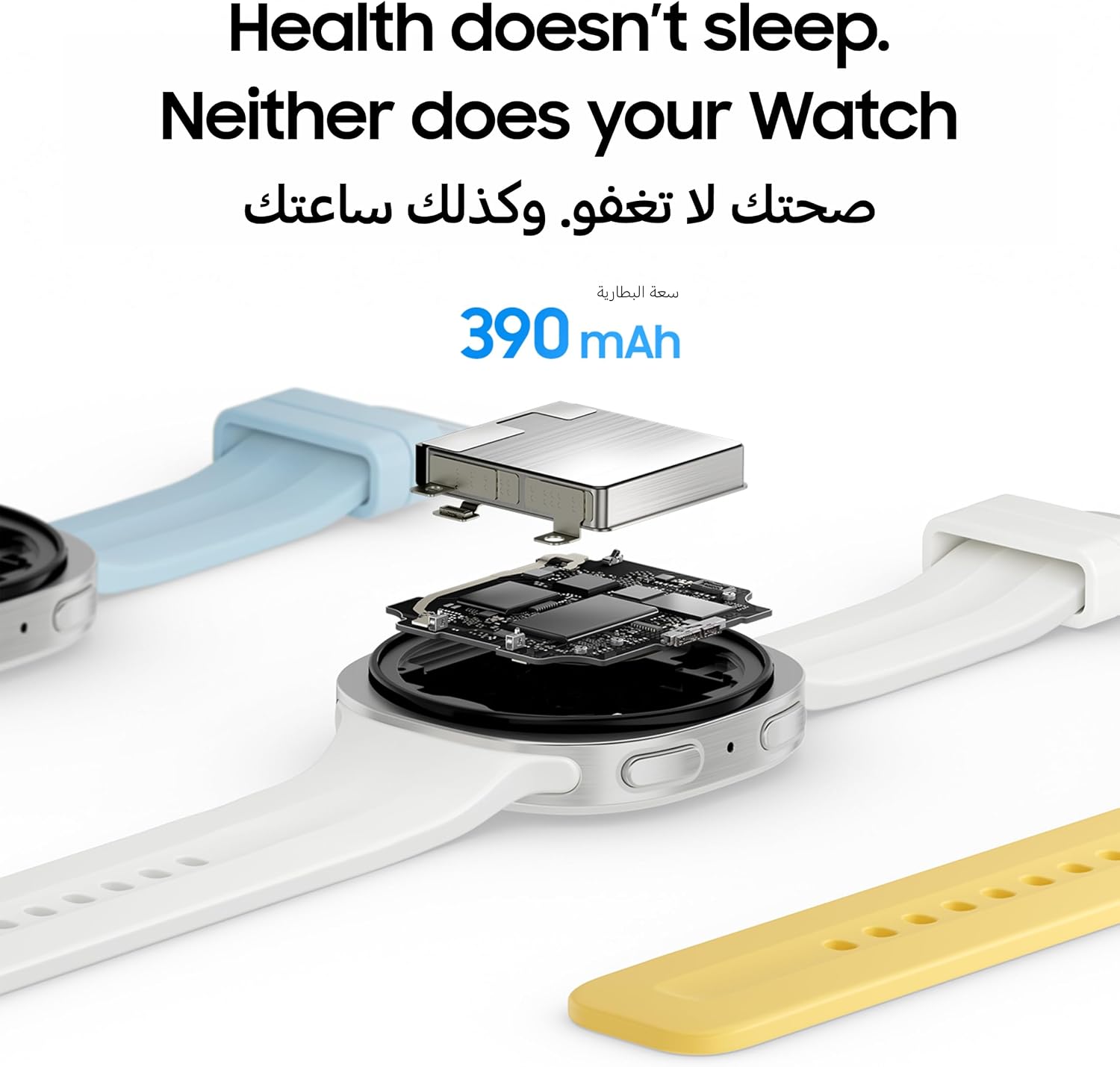Samsung Galaxy Watch9 Graphite, 44mm, Bluetooth, Slimness, Comfort fit, Signature Cushion Design, Personalized Sleep Experience, Health Coaching, 445 mAh Battery, Raise to Talk (KSA Version) - الصورة 7