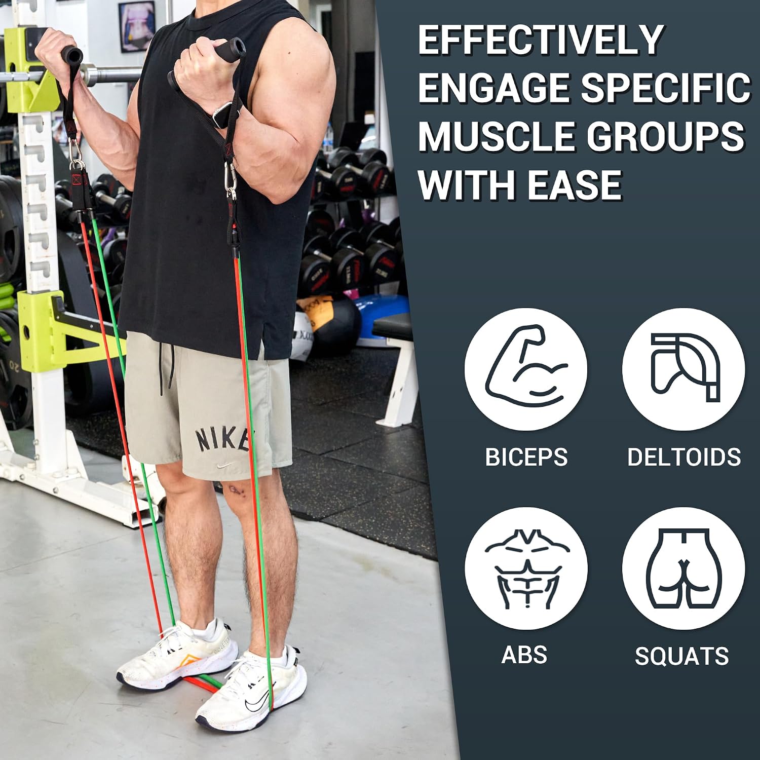 TheFitLife Exercise and Resistance Bands Set - 5 Fitness stackable up to 110/150/200/250/300 lbs Workout Tubes for Indoor and Outdoor Sports, Fitness, Suspension, Speed Strength, Home Gym, Yoga - الصورة 2