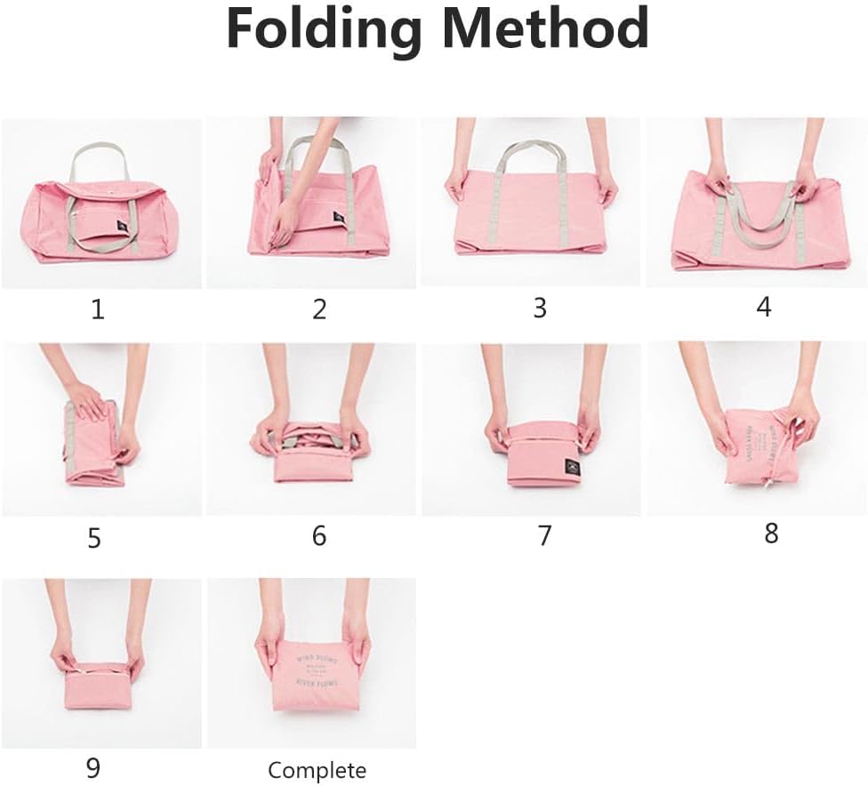 Portable Travel Bag Foldable Luggage Hand Travel Bag Foldable Travel Duffel Bag (Light Blue) - الصورة 7