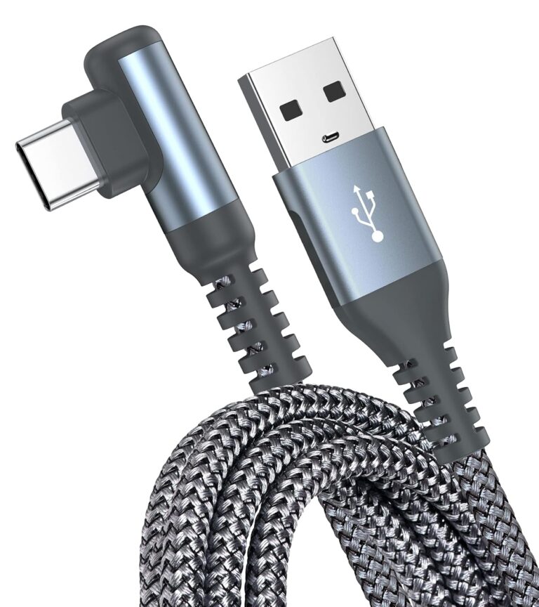 sweguard USB Type C Cable Right Angle [1-Pack,3M]-Nylon Braided Fast Charging USB C For iPhone 17 16 15 Pro Max,Samsung Galaxy S25 S24 S23 S22 S21 S20 S10 A53, Note Flip Pixel LG More USB C Device