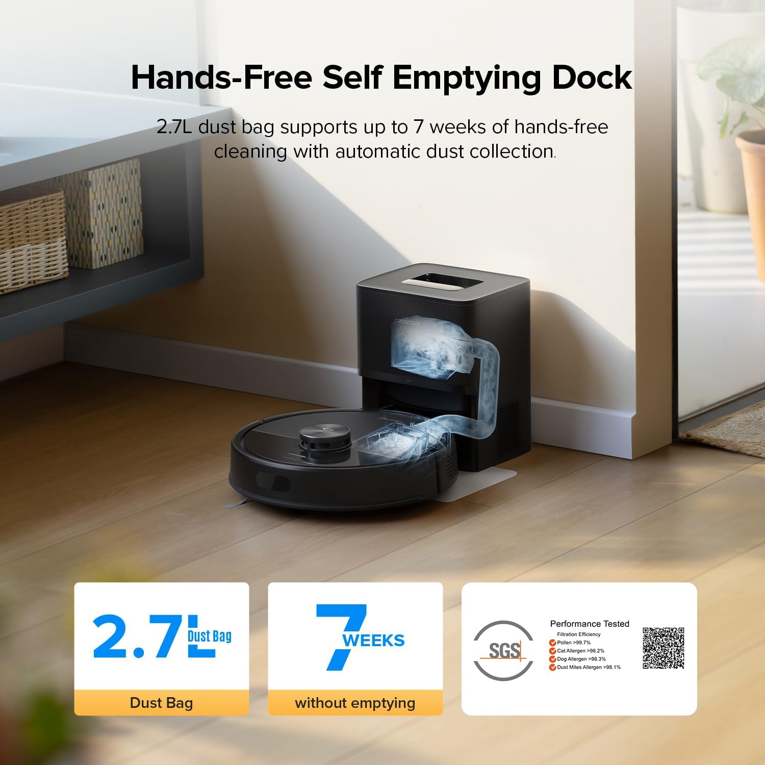 roborock Q7 Pro Max+ Robot Vacuum and Mop,13000Pa,7-9 Weeks Self-Empty - الصورة 3