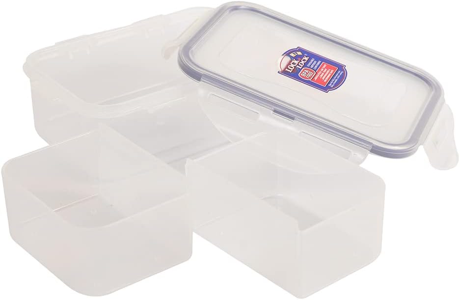 LocknLock Rectangular Short Food Container 460ml with Divider - الصورة 4