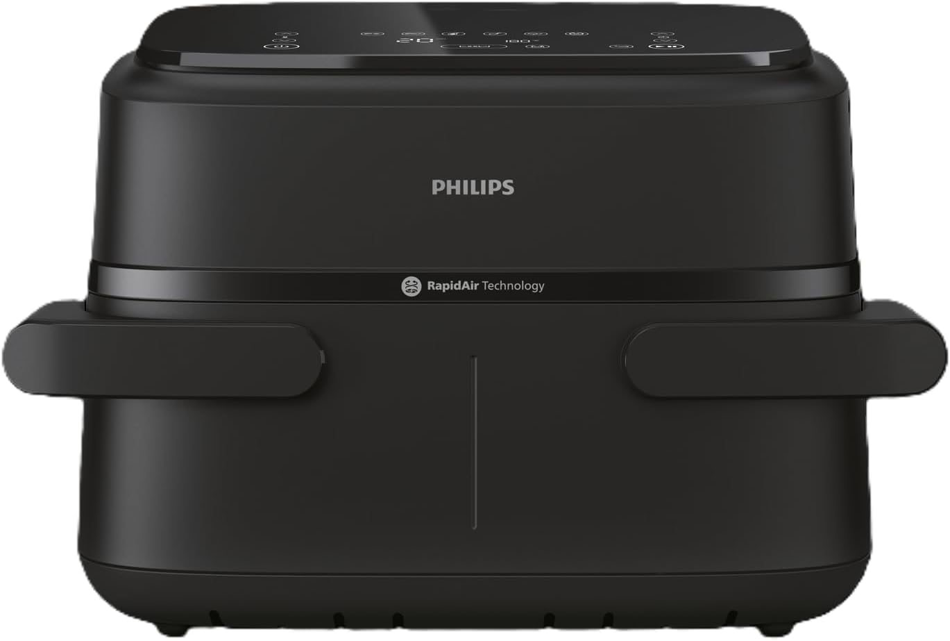 Philips Airfryer XL, 7.1L/1.2KG, 2450W, 10 Functions, 6 Presets | 1000 Series, Dual Basket 3.5L + 3.5L, Touchscreen, Rapid Air Plus Technology, Black, NA150/00