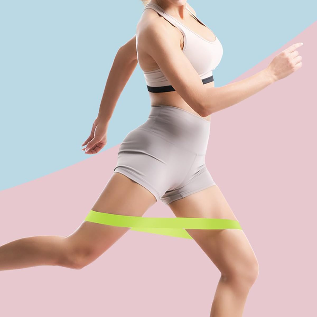 ECVV Resistance Loop Bands, Exercise bands Set of 5 Rubber Latex Anti-Slip Resistance Band for Workout Stretching Physical Therapy Yoga with carrying Bag - الصورة 7