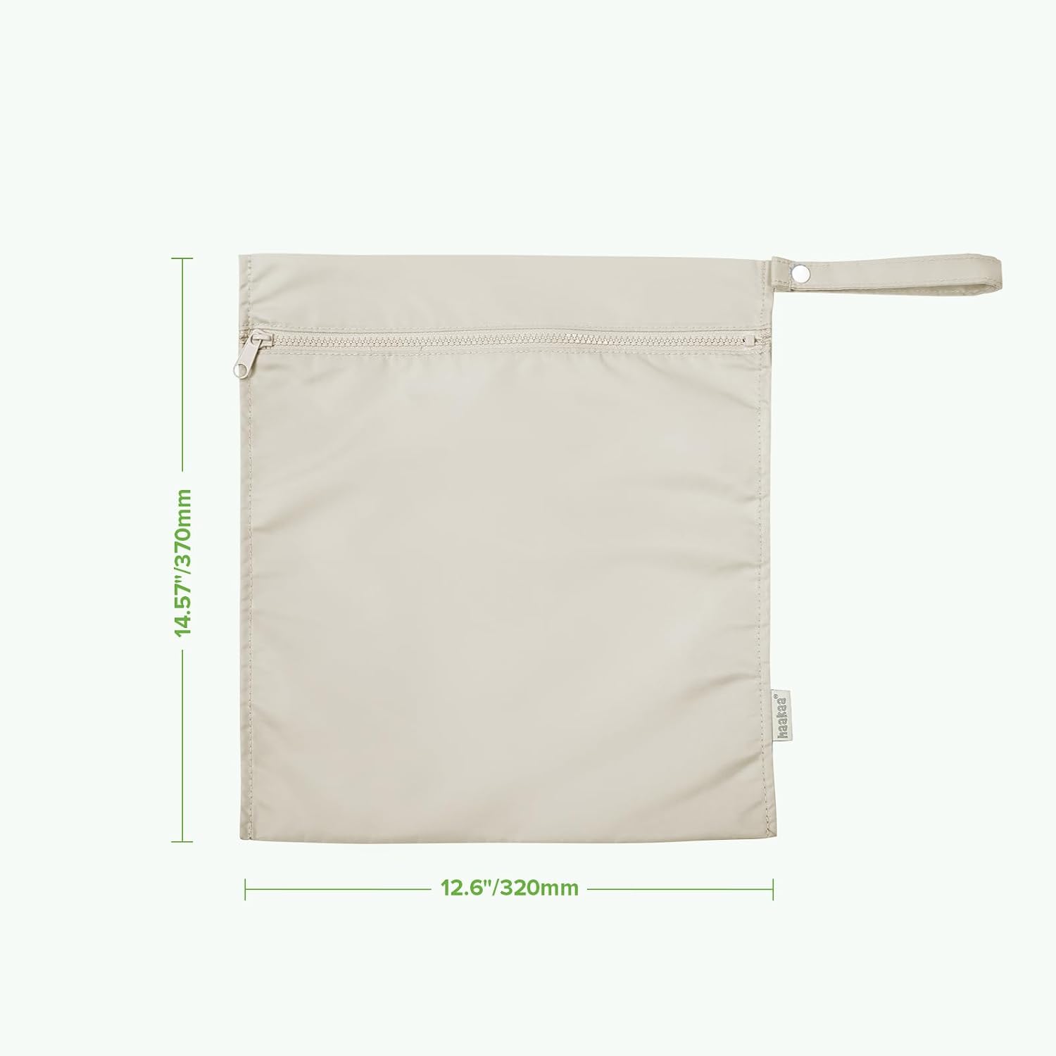 haakaa Waterproof Wet Bags for Baby Wet Dry Bags for Cloth Diaper, Swimsuit & Travel, 1pc, Beige - الصورة 7
