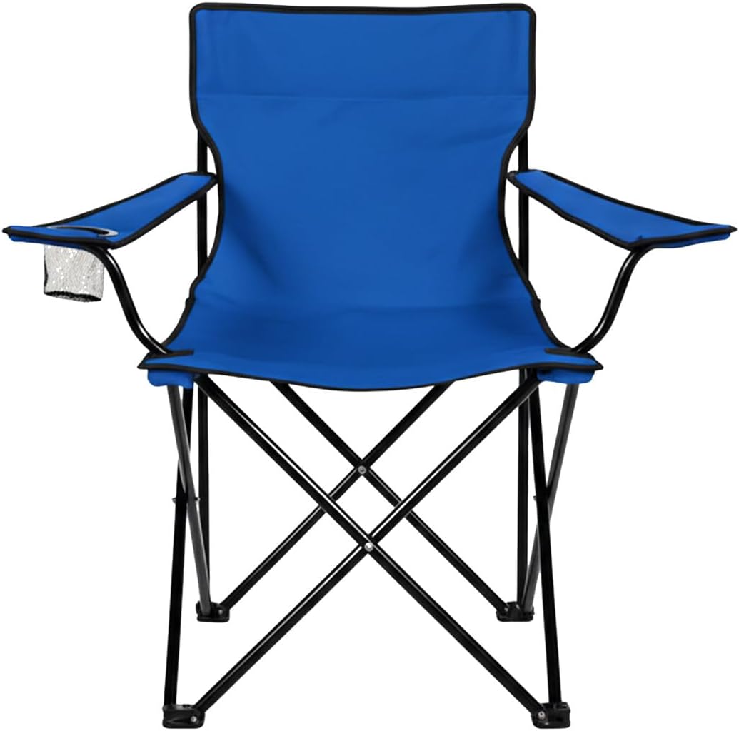 Jardin202 - Folding Steel Camping Chair with Armrests and Cover with Handles - 80 x 80 x 50 cm, Water Resistant - Ideal for Outdoor | Unit (Blue) - الصورة 4