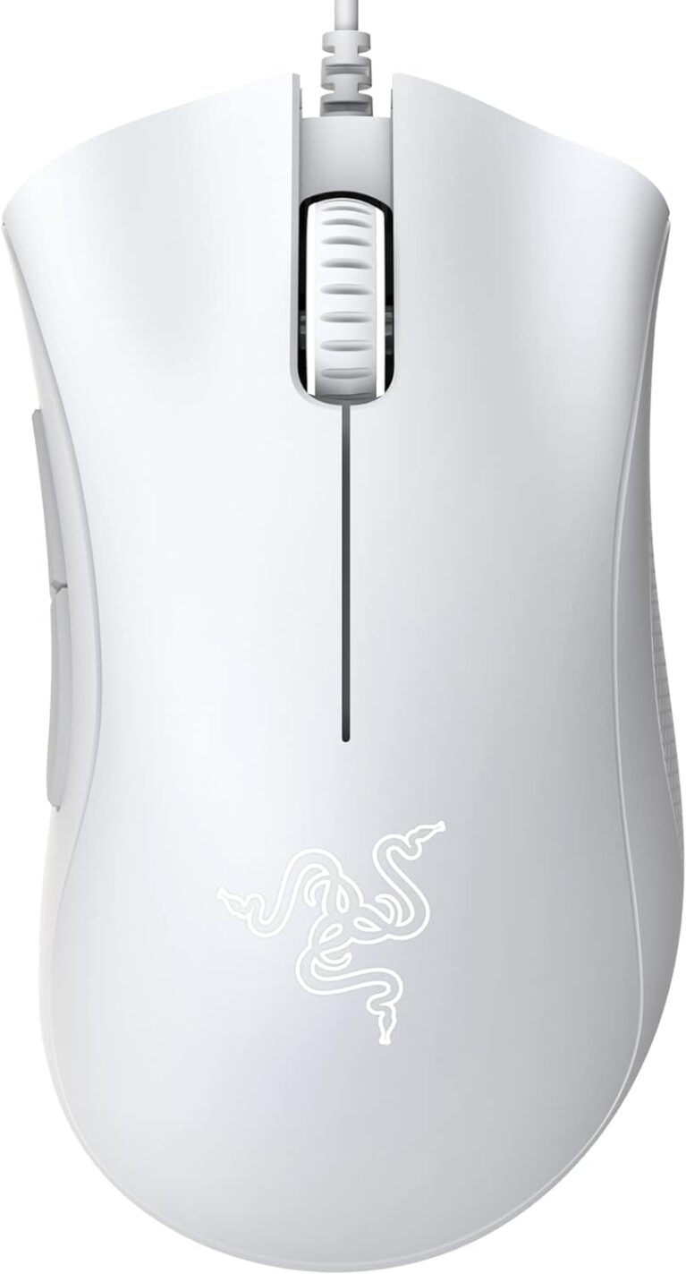 Razer DeathAdder Essential Gaming Mouse: 6400 DPI Optical Sensor, 5 Programmable Buttons, Mechanical Switches, Rubber Side Grips - Mercury White