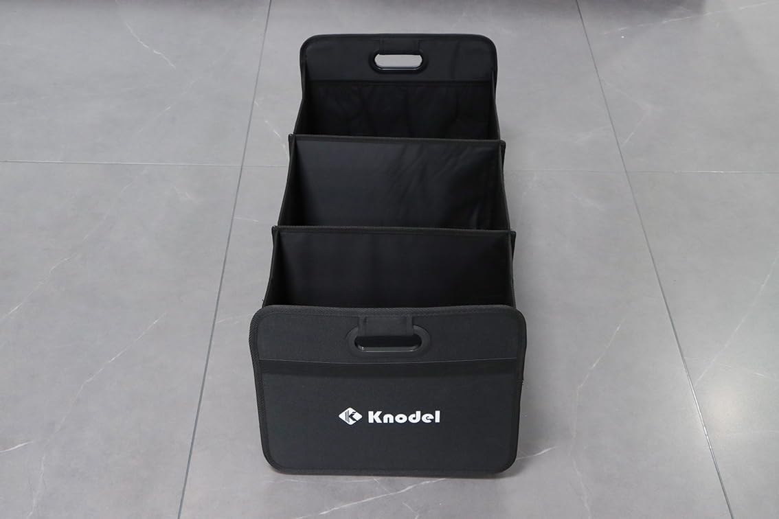 K KNODEL 3 Compartments Trunk Organizer for Car and Suv (Large, Black) - الصورة 2