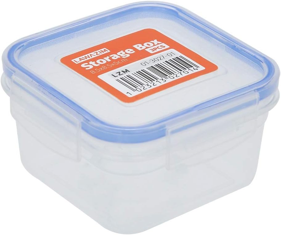 Lawazim Plastic Airtight Container Storage Box Set - 9 Piece -Small BPA-Free Transparent Food Containers with Snap-Lock Lids (0.45L, 0.36L, 0.4L) -for Meal Prep, Kitchen Organization, & Lunch Packing - الصورة 2