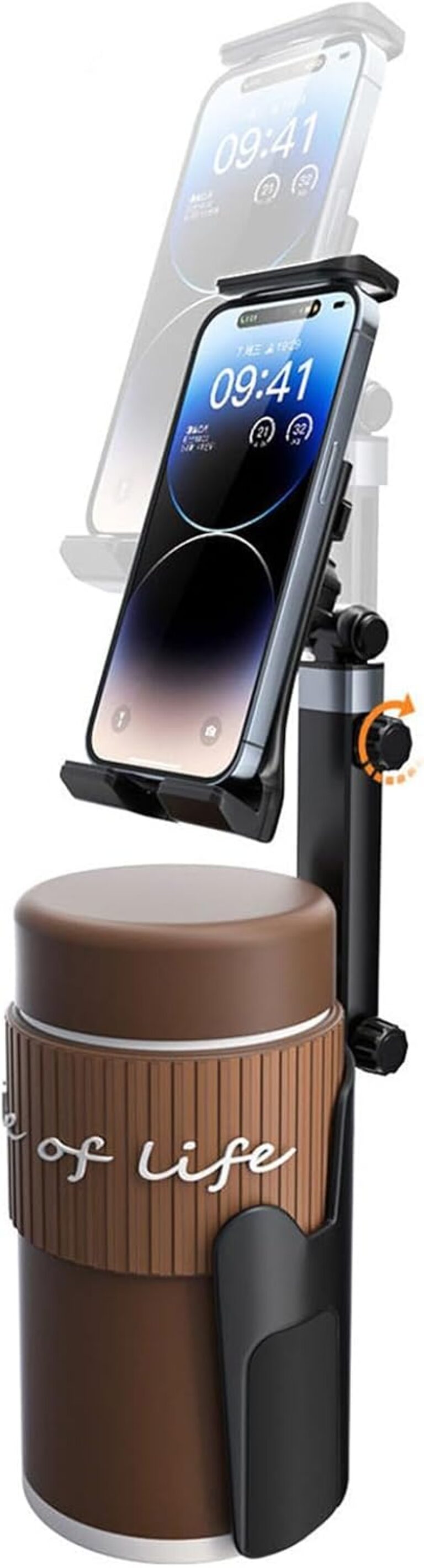 Cup Holder Phone Holder for Car, Mobile Phone Holder, Adjustable Cup Holder Car Phone Mount, Universal Expandable & 360° Rotation Compatible for Most Smart Phones