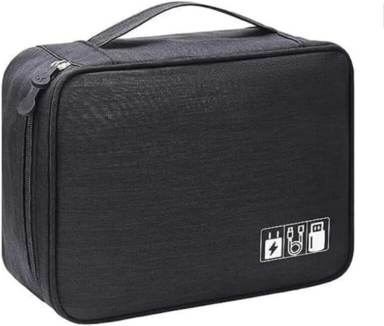 Travel Cable Organizer Bag, Electronics Accessories Organizer Bags, Universal Carry Travel Gadget Bag for Cables, Power Bank, USB Drive, Charger Hard Disk.(Black 9.6 * 7 * 3.9in)