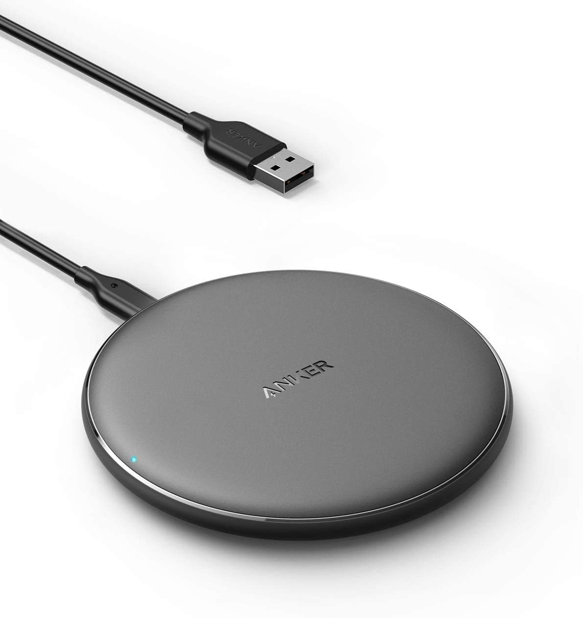 Anker Wireless Charger, PowerWave Pad for Samsung, Qi-Certified 10W Max for iPhone 16/15/14/13/SE, 2020/AirPods/Galaxy S20 (No AC Adapter, Not Compatible with MagSafe Magnetic Charging)