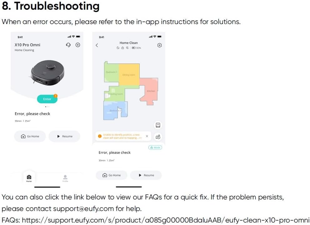 eufy X10 Pro Omni Robot Vacuum and Mop with 8,000 Pa Suction, Dual Mops with 12 mm Auto-Lift and Carpet Detection, AI Obstacle Avoidance, Auto Mop Washing, Self-Drying, Self-Emptying (Black) - الصورة 7