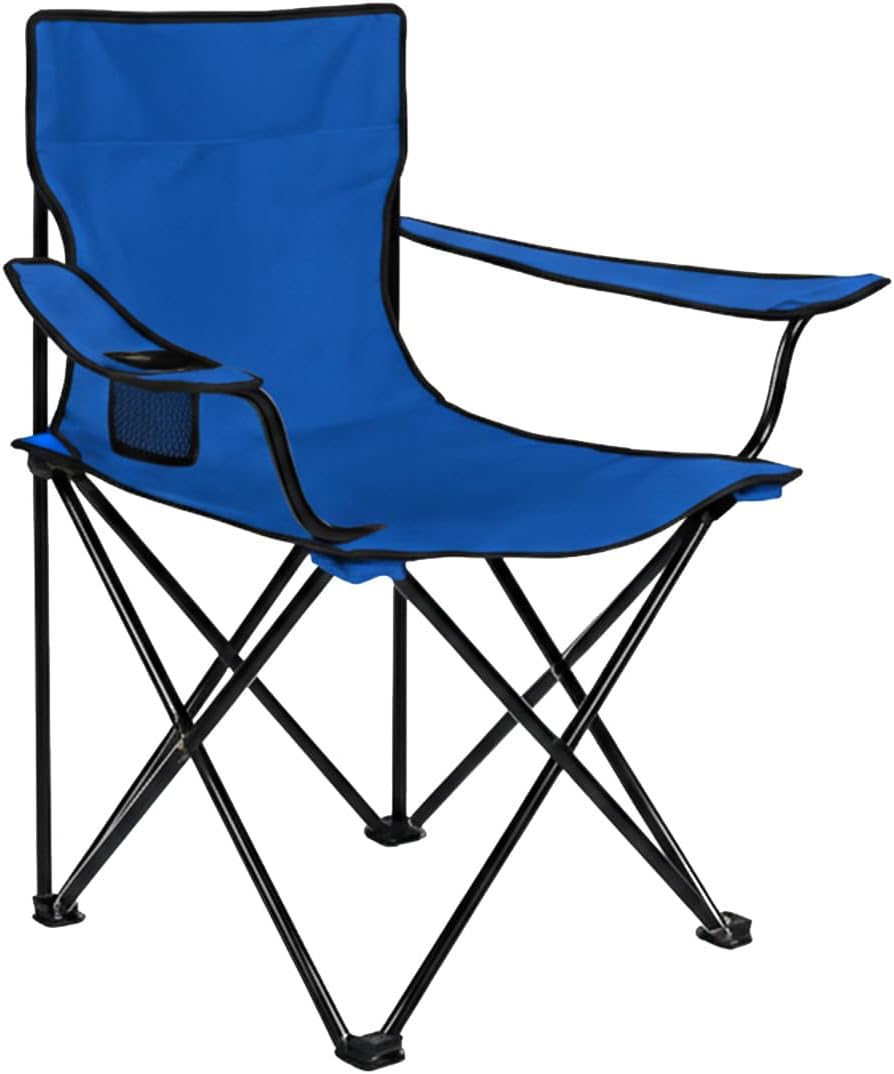 Jardin202 - Folding Steel Camping Chair with Armrests and Cover with Handles - 80 x 80 x 50 cm, Water Resistant - Ideal for Outdoor | Unit (Blue) - الصورة 9