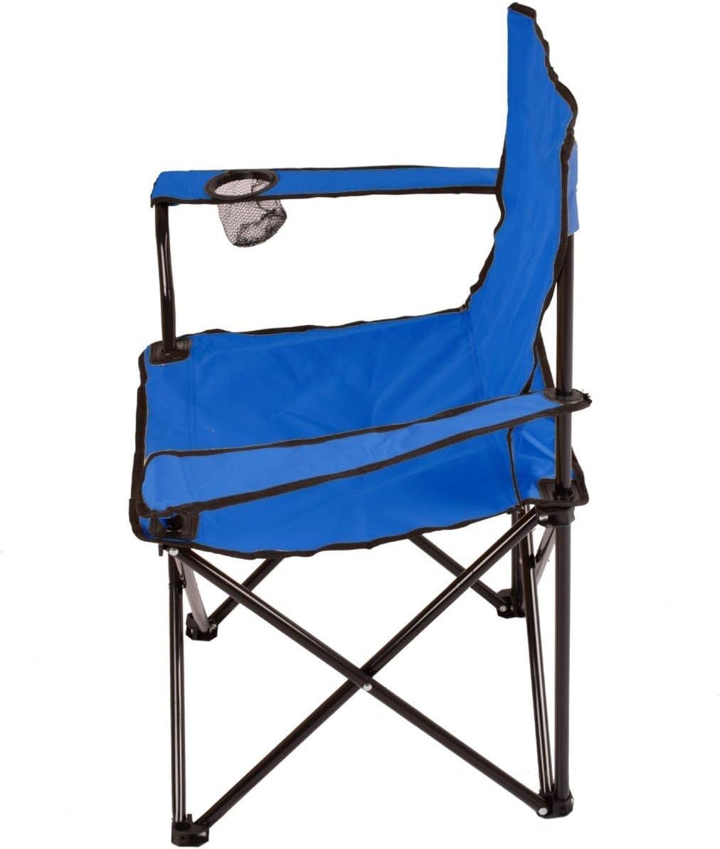 Jardin202 - Folding Steel Camping Chair with Armrests and Cover with Handles - 80 x 80 x 50 cm, Water Resistant - Ideal for Outdoor | Unit (Blue) - الصورة 5