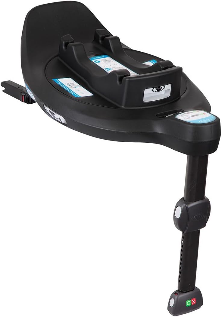Graco SnugTurn i-Size R129 Base, 360° Rotating ISOFIX Base Station, Fold-Out Support Foot, for Baby Car Seat and Child Seat, Black, Black
