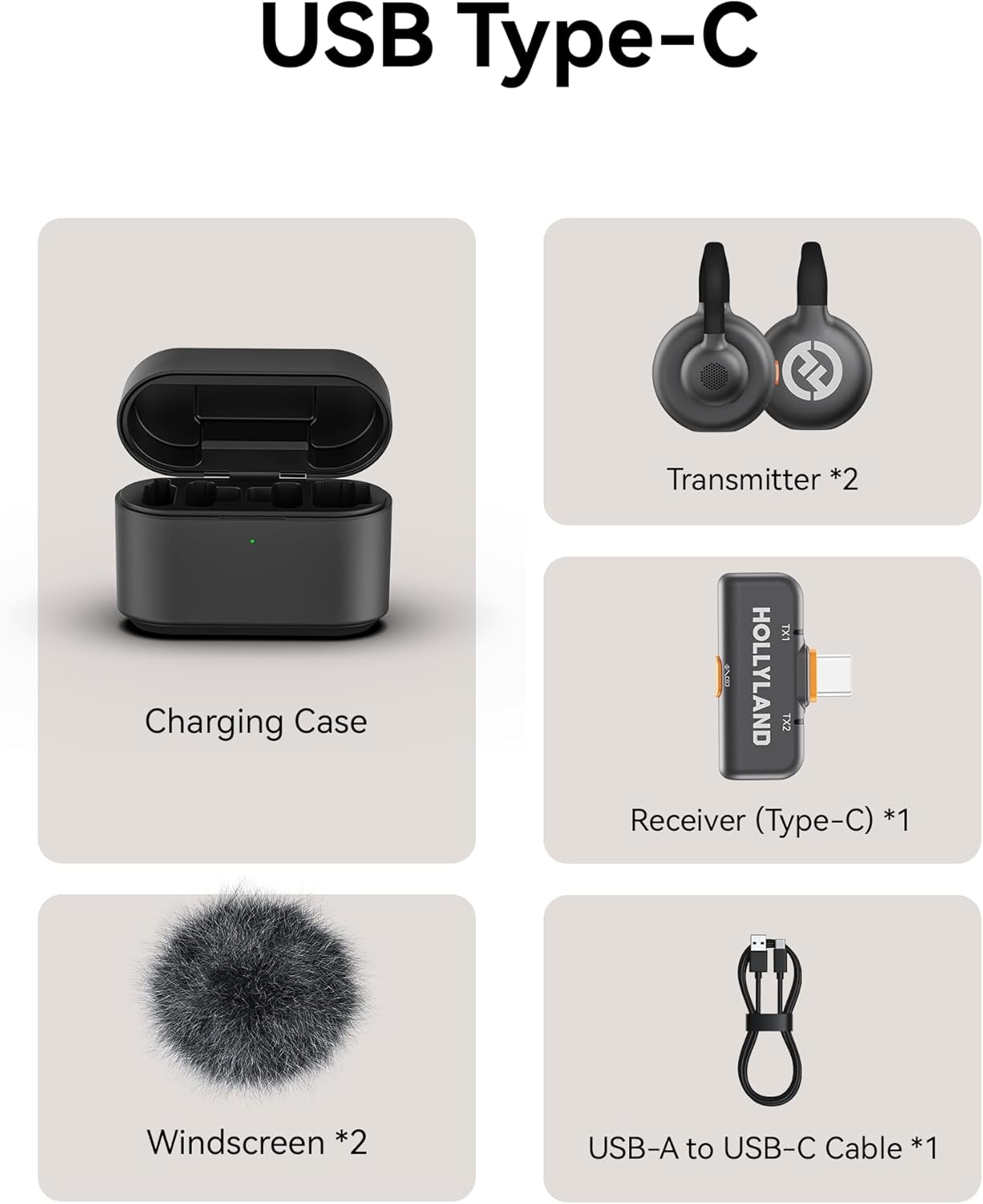 Hollyland Lark M2S Wireless Microphone with USB-C Plug for iPhone 15/16/17 and Android, Titanium Clip, Plug-and-Play, Noise Cancelling, 300m Range, 27H Battery Life for Vlogging, YouTube - الصورة 8
