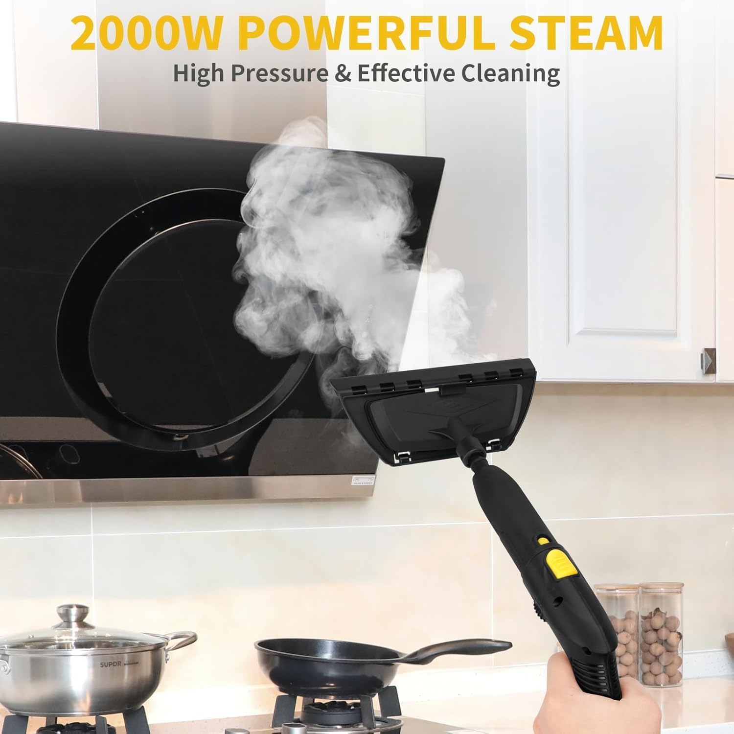 Upgraded 2000W High Pressure Steam Cleaner, 5 Bar Steam Cleaner with Pressure Gauge, 2L Stainless Steel Tank, 13-Piece Accessories, Chemical-Free Cleaning for Floors, Tile, Kitchen, Car & Sofa - الصورة 5
