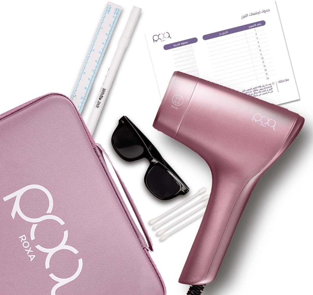 ROXA IPL Laser Hair Removal Device (Pink Color) Smart Technology with 1 Million Flashes, Face & Bikini Lenses, Ice Cooling, Long-Lasting Results - الصورة 2