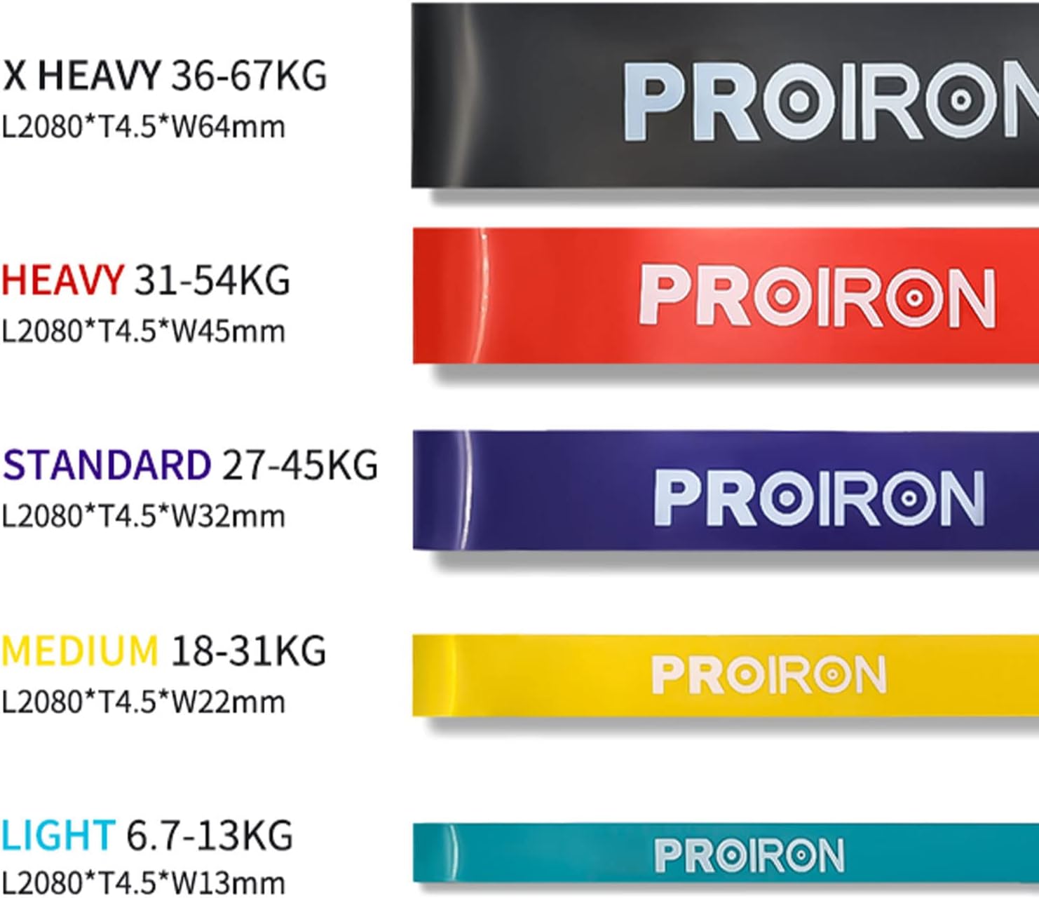 PROIRON Resistance Band Pull Up Assist Band Heavy Duty Powerlifting Exercise Stretch Bands for Powerlifting, Muscle Toning, CrossFit, Yoga, Stretch Mobility - الصورة 6