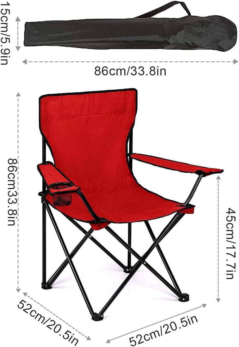 ECVV Folding Beach Chair for Adults, Lightweight Portable Outdoor Camping Chairs with Cup Holder & Carry Bag for Picnic, Garden, Hiking, Travel (Random Color) - الصورة 3