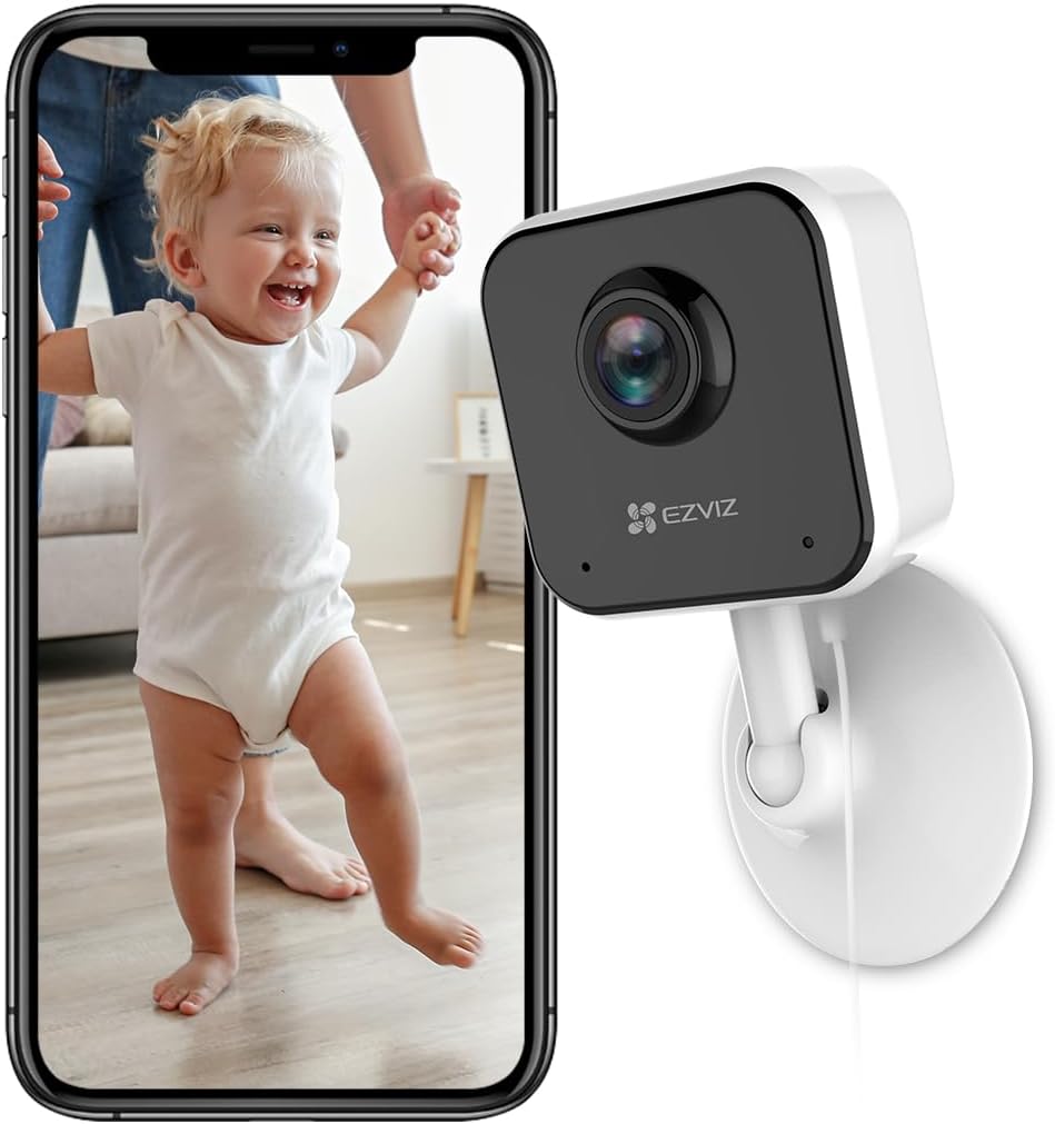 EZVIZ by Hikvision | 1080p Wireless Smart Home Camera | Night Vision | Motion Detection | Sound Alerts | Privacy Mode | Two Way Talk | MicroSD Card Upto 512GB | Google Assistant & Alexa | H1C, White