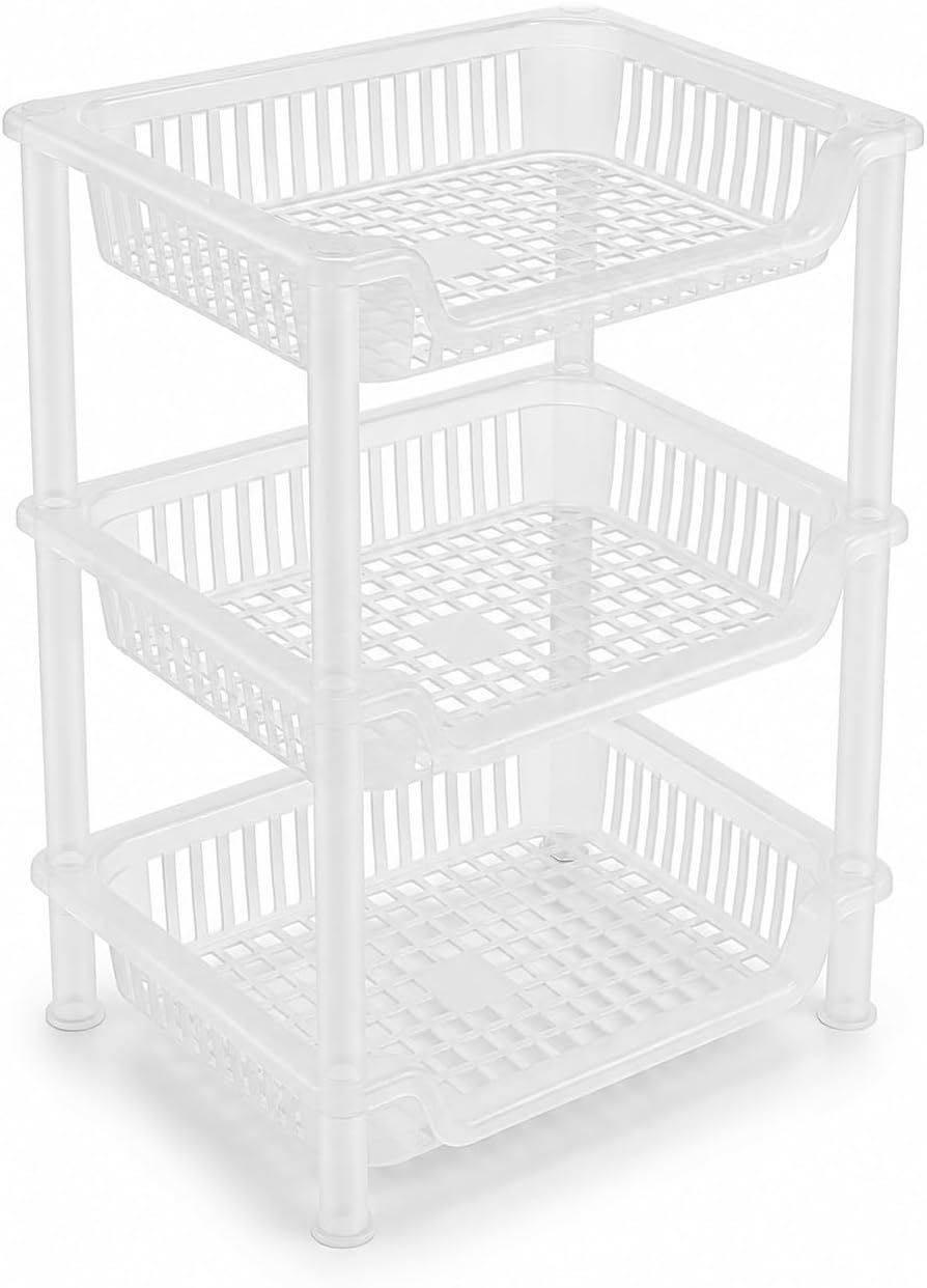 Plastic Kitchen Vegetable Storage Rack | Multi-Use Potato Onion Garlic Organizer | Practical Floor Basket for Home