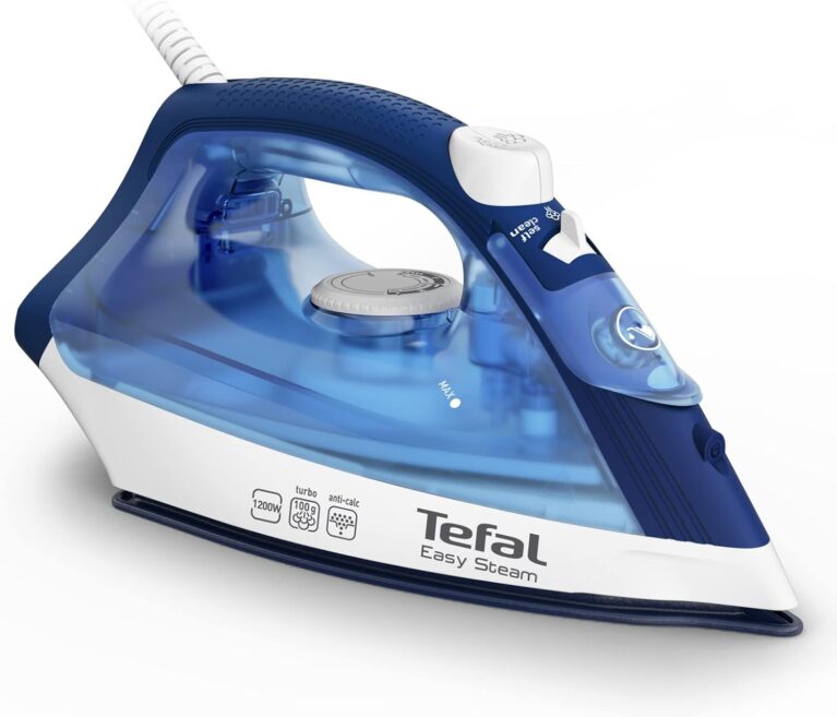 TEFAL Easy Steam| Steam Iron| Non-stick| Anti-scale| 220 ml| 1200 Watts| Blue| FV1941M0
