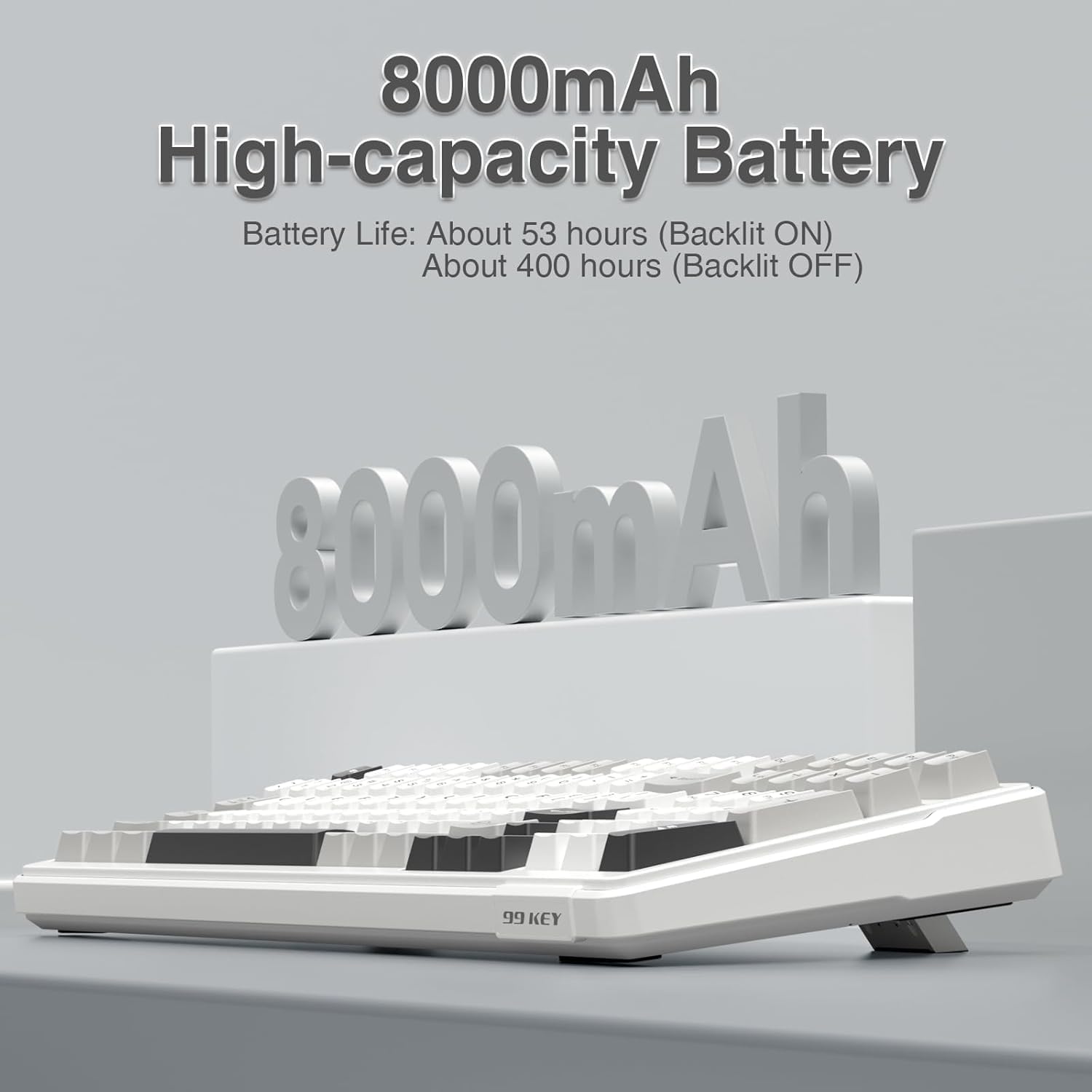 AULA F99 Wireless Mechanical Keyboard, Custom Computer Keyboard, Tri-Mode Bluetooth 5.0/2.4GHz/USB-C Cute Creamy Gaming Keyboards with Number Pad, RGB Backlit Media Knob Programmable Keybaord for PC - الصورة 9