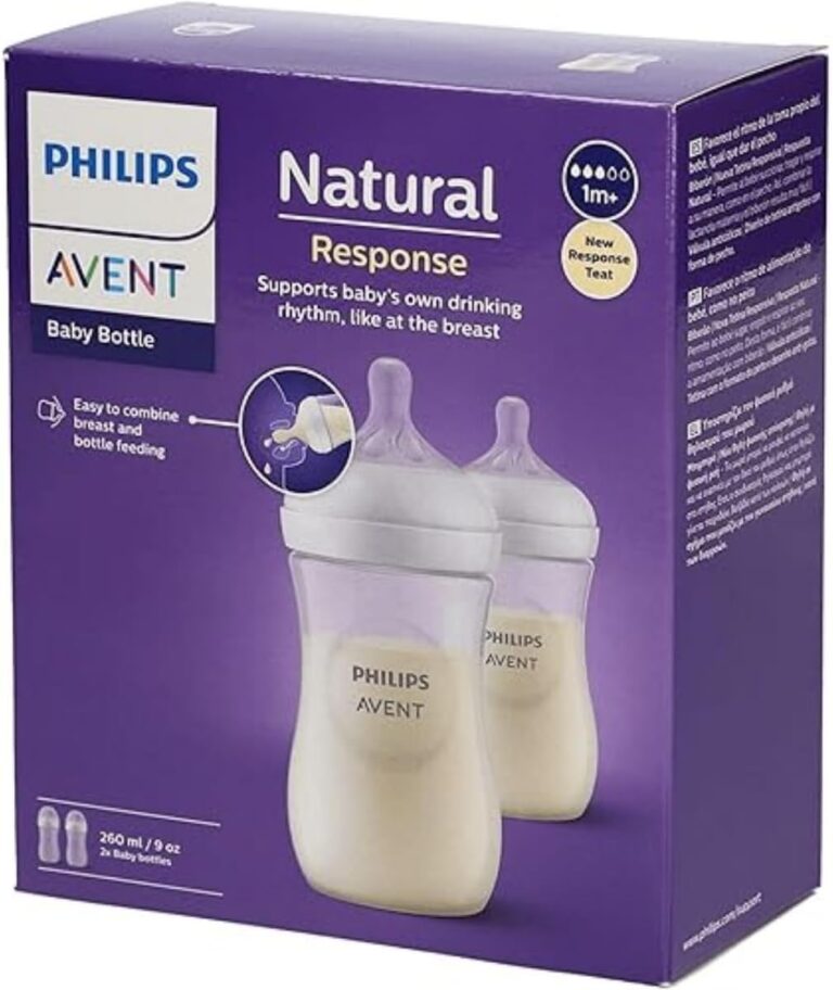 Philips Avent Natural Response 260ml, 2 Baby Feeding Bottles, BPA Free Plastic, 1 Month+