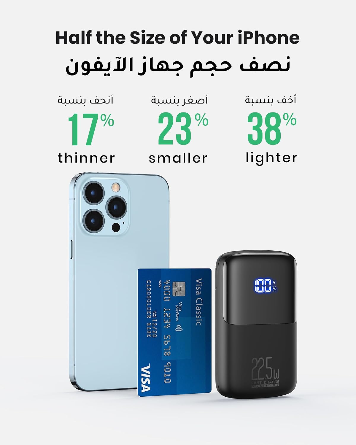 INIU Power Bank, Smallest 10000mAh 22.5W Fast Charging Portable Charger - الصورة 3
