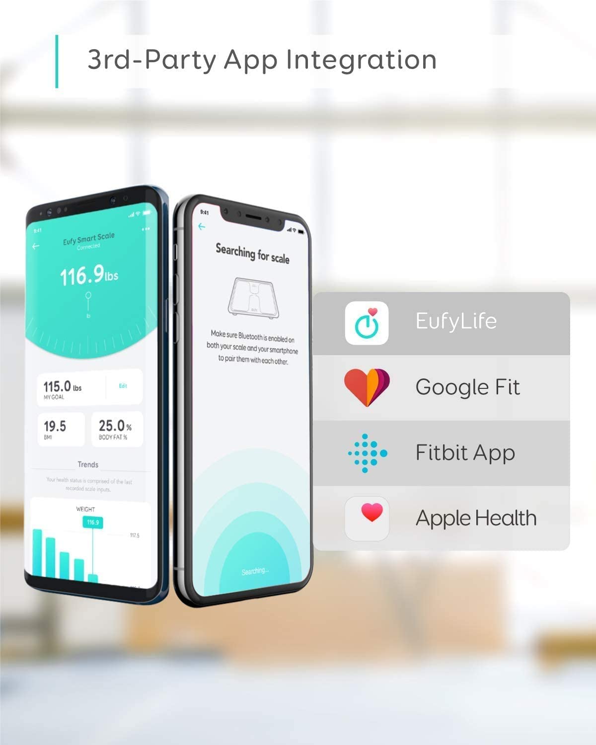 eufy Smart Scale C1 with Bluetooth, Body Fat Scale, Wireless Digital Bathroom Scale, 12 Measurements, Weight/Body Fat/BMI, Fitness Body Composition Analysis, Black, lbs/kg. - الصورة 5