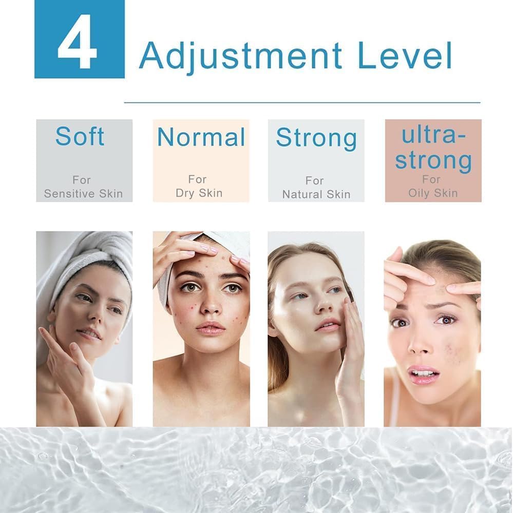 DMG TECH Blackhead Remover Pore Vacuum Cleaner, Hydrafacial Skin Cleansing Device, Gentle Suction Facial Pore Cleaning Tool with 3 Suction Powers, 6 Attachments & 4 Probes, USB Rechargeable - الصورة 5