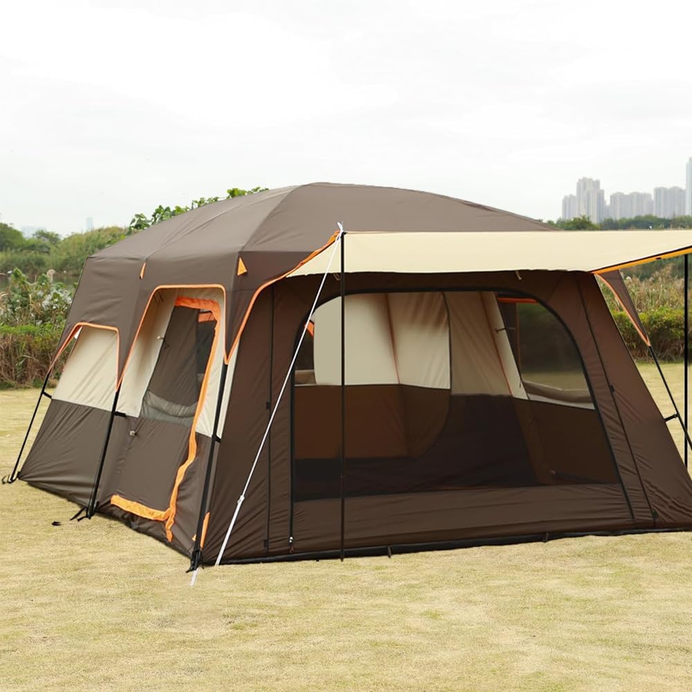 Toby’s New double layer outdoor camping tent A bedrooms and A living room family cabin - الصورة 2