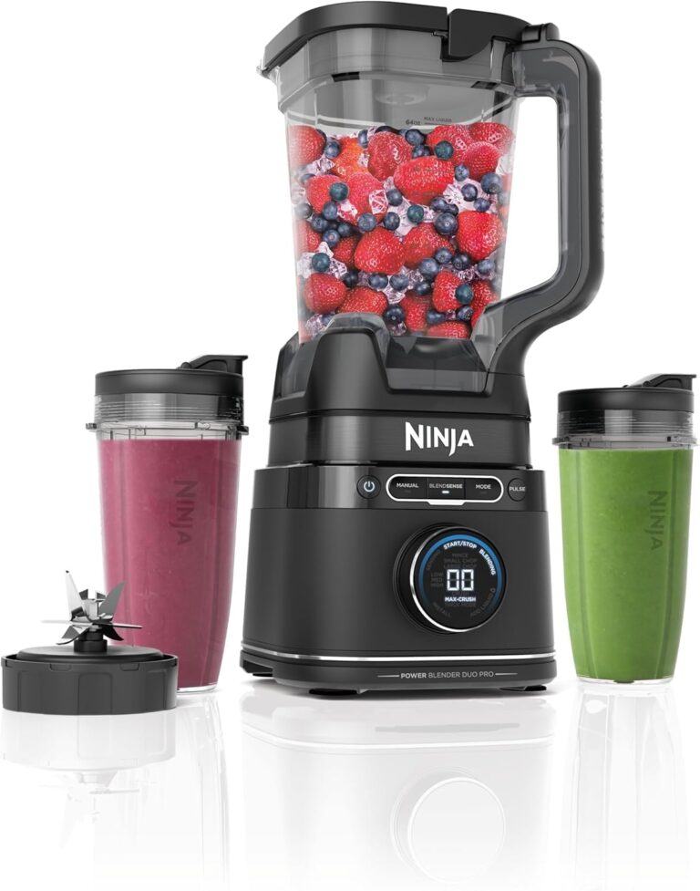 Ninja 2-in-1 Detect Power Blender Pro & Single Serve, 1200W Blender With Jug, & 2x Single Serve Cups, Blend Smoothies, Chop Vegetables & Mix Frozen Drinks, Black, TB301ME, 2 Years Warranty