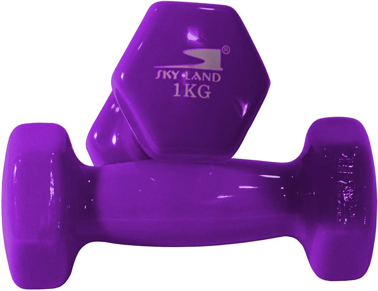 Sky Land Fitness Hexagon Head Vinyl Dumbbell Set-EM-9219 - Purple l Pink - الصورة 4