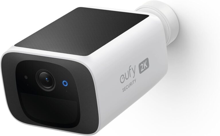 eufy Security S220 SoloCam Solar Security Camera Outdoor Wireless, Continuous Power, 2K Resolution Home Security Camera, 2.4 GHz Wi-Fi, No Monthly Fee, HomeBase 3 Compatible