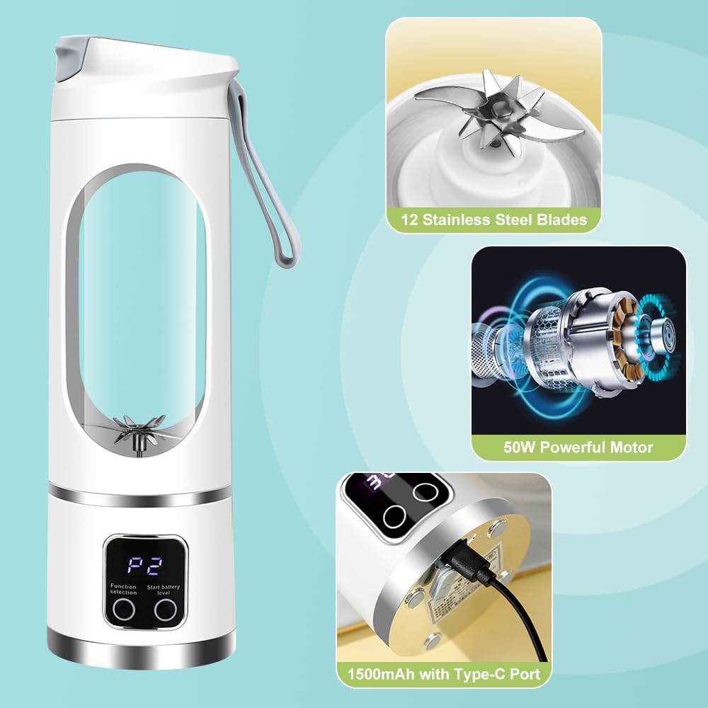 450ml Portable Electric Blender Juicer - الصورة 8