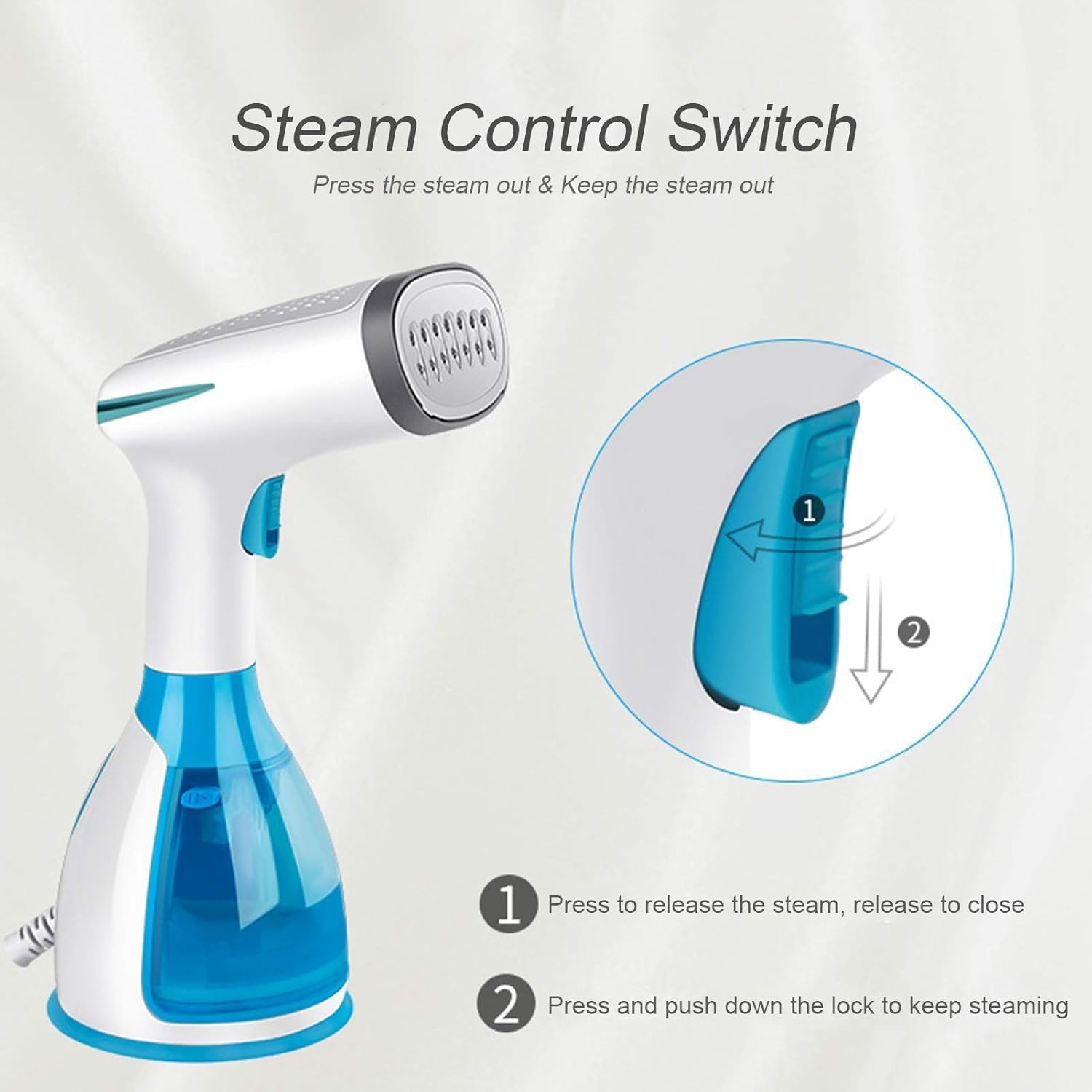 Manual Steam Iron 1500W 280ml Steam Iron with Removable Water Tank 15s Fast Heating Iron with Brush and Measuring Cup Suitable for Travel and Home Ideal for All Types of Fabrics - الصورة 2