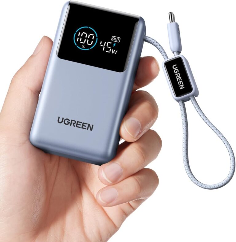 UGREEN Nexode Mini Power Bank 45W 10000mAh Fast Charge Built-in USB C Cable