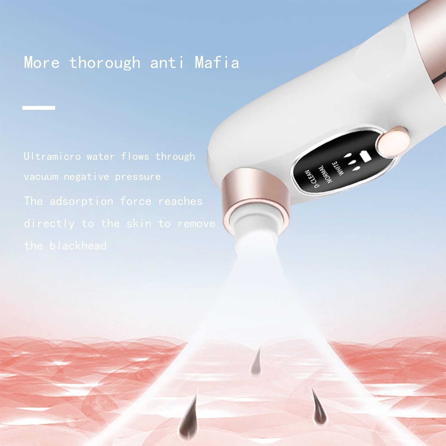 DMG TECH Blackhead Remover Pore Vacuum Cleaner, Hydrafacial Skin Cleansing Device, Gentle Suction Facial Pore Cleaning Tool with 3 Suction Powers, 6 Attachments & 4 Probes, USB Rechargeable - الصورة 4
