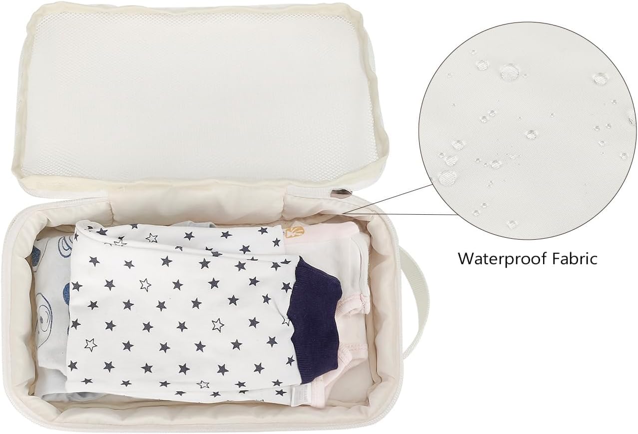 Baby Diaper Bag Organizer Pouches 2 Pack - Waterproof Hanging Mesh Storage Bags, Reusable & Washable Diaper Inserts for Cloth Diapers, Travel-Friendly Nursery Organizer Bags - الصورة 4