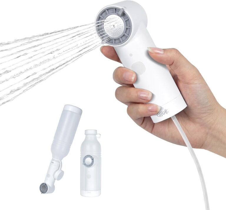 Portable Electric Shattaf with 5 Spray Modes (White) - High Pressure Handheld Travel Bidet, USB Rechargeable Muslim Shower for Travel, Hajj & Umrah, Camping, Baby Care & Postpartum Hygiene