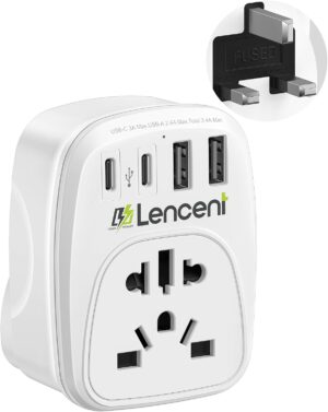 LENCENT EU/USA to UK Plug Adapter w...