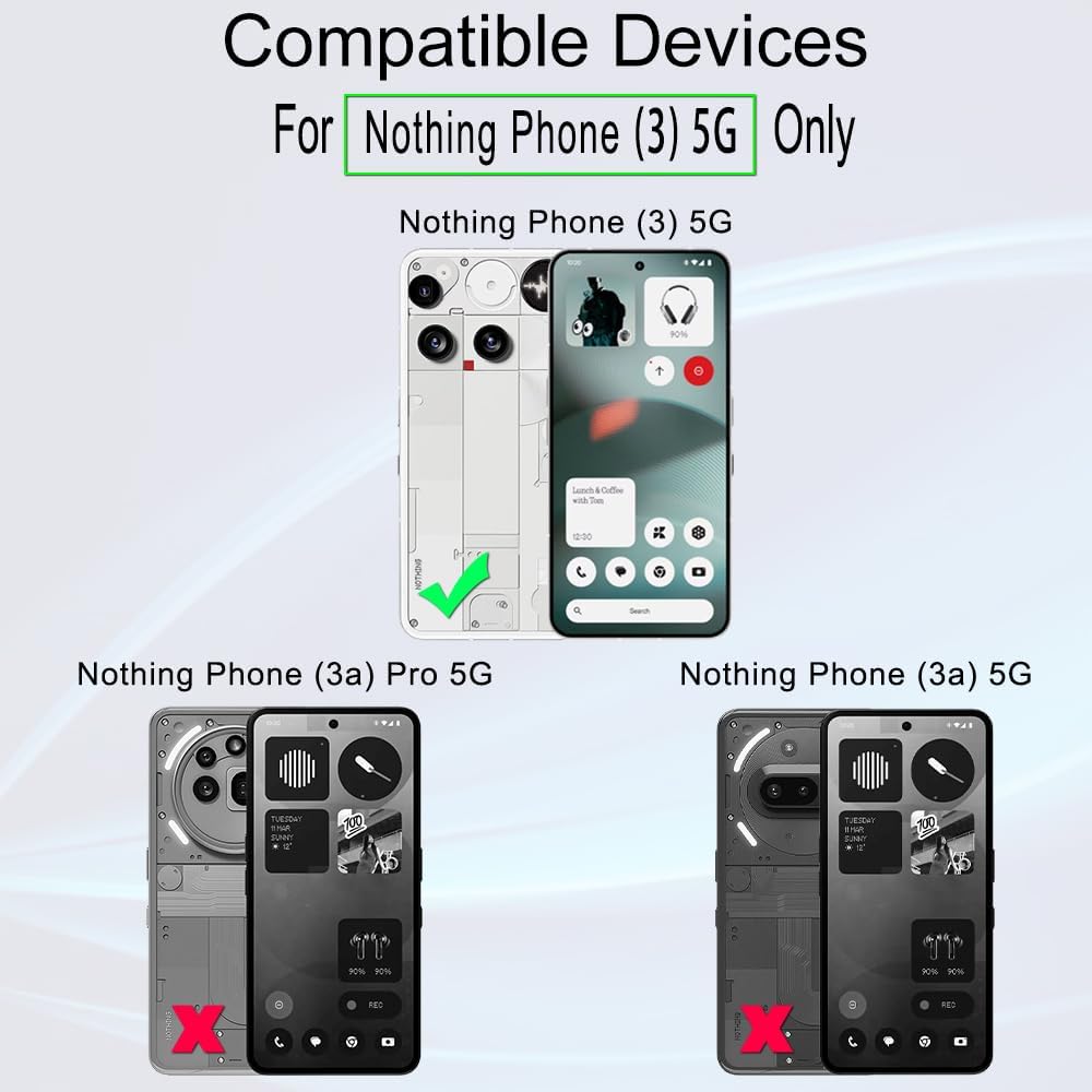 Ibywind for Nothing Phone (3) 5G Screen Protector,2-Pack,9H Hardness Tempered Glass with Camera Lens Protector,Easy Installation Tool,Bubble-Free,Fingerprint Unlock,Anti-Shatter,Anti-Scratch - الصورة 2