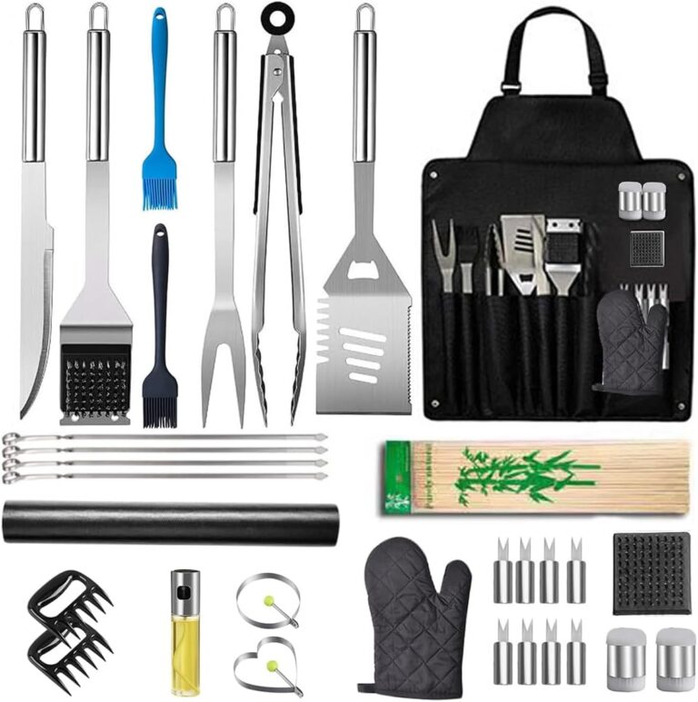 Uand Home Griddle Accessories Kit,30Pcs Griddle Grill Tools Kit with Apron,BBQ Accessories Kit,Stainless Steel Grill Kit for Camping/Backyard Barbecue, Grill Utensils Set for Men Women(30pcs)