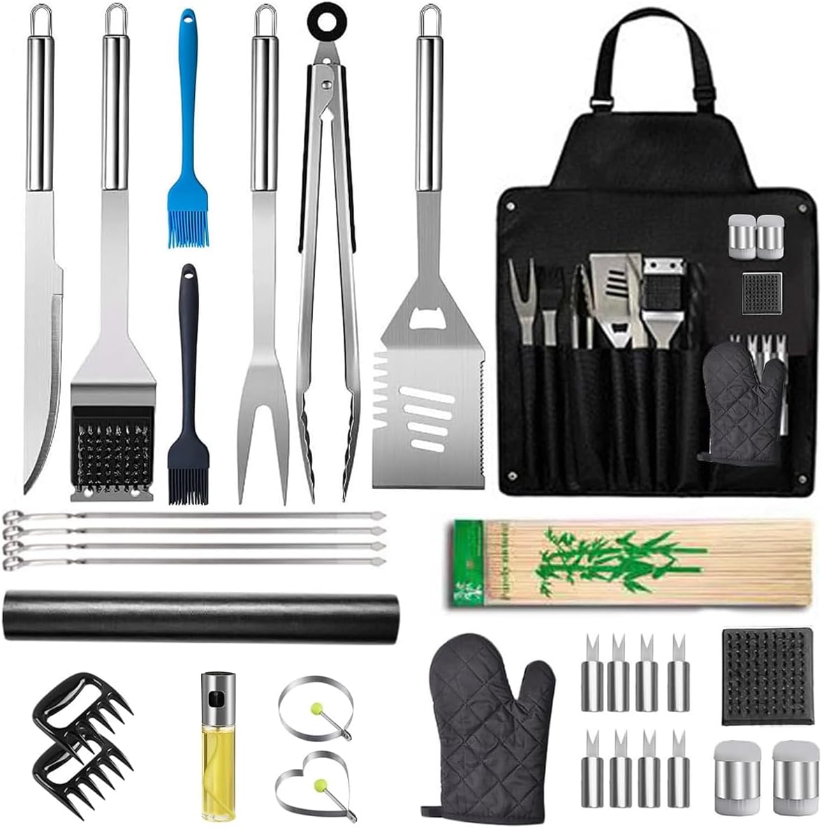 Uand Home Griddle Accessories Kit,30Pcs Griddle Grill Tools Kit with Apron,BBQ Accessories Kit,Stainless Steel Grill Kit for Camping/Backyard Barbecue, Grill Utensils Set for Men Women(30pcs)