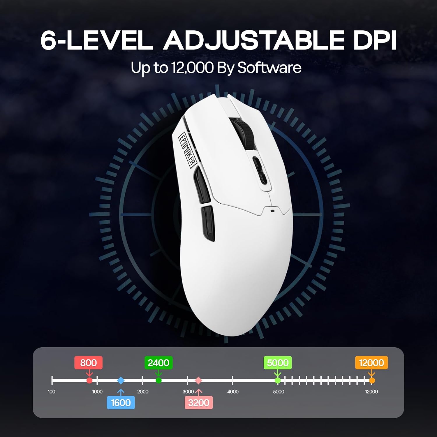 EPOMAKER Click Lite Wireless Gaming Mouse, 800 to 12,000 DPI Adjustable - الصورة 5